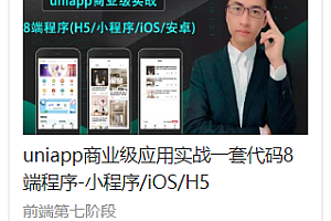 uni-app商业级应用实战一套代码8端程序