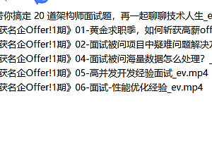 领域计划-斩获名企Offer!一期