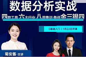 菊安酱数据分析实战课,数据分析师培训视频课程 |完结高清