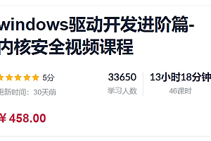 Windows驱动开发进阶篇-内核安全视频课程+资料,价值458
