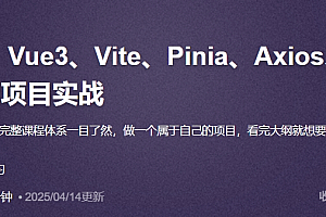 云原生开发:Vue3/Vite/Pinia/Axios/HTML/JS/CSS入门到项目实战 价值298